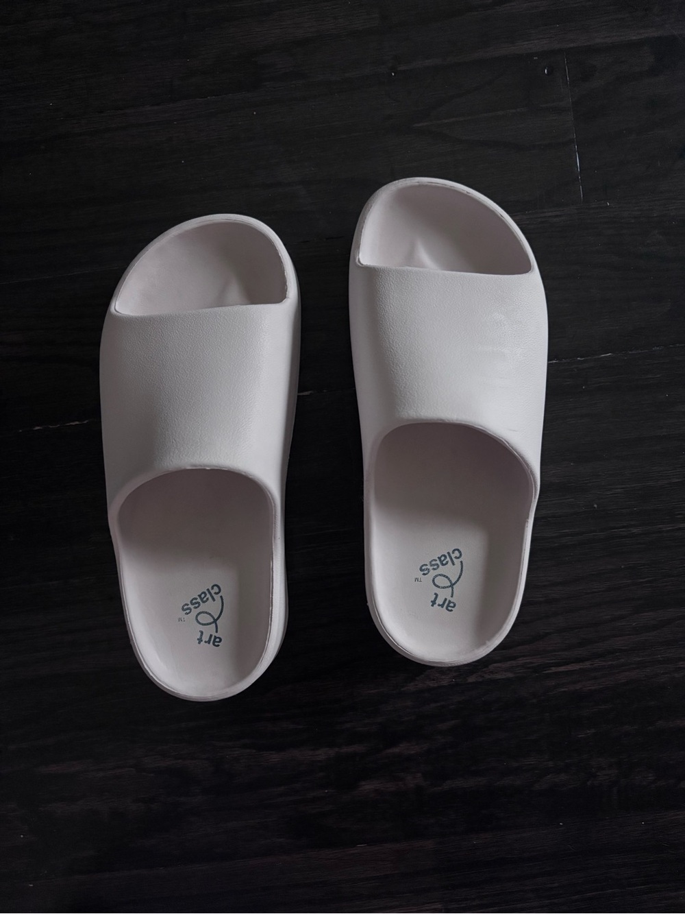 art class Cream Platform Slide Sandals